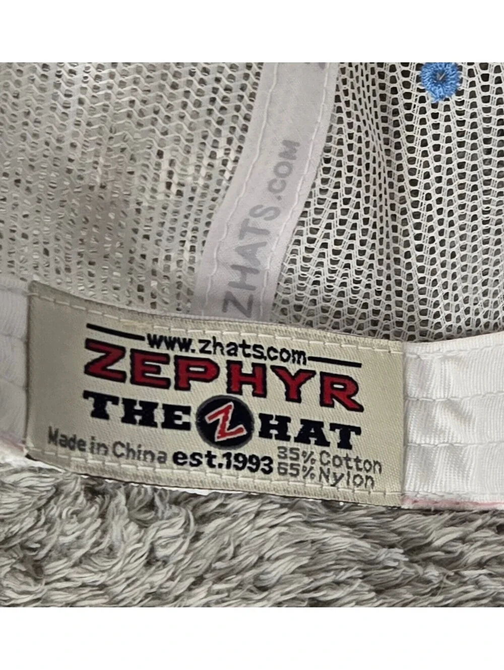 Zephyr Vegas Rhinestone Pink Blue Mesh Trucker Snapback Hat Sample Cap